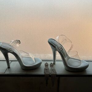 Chic Silver Heels with Transparent Straps